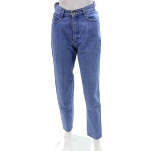 Designer Women Mom Tapered Jeans Blue High Rise 100% Cotton Size 7